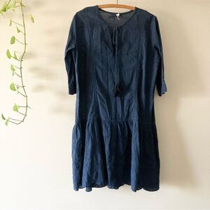 Navy‎ Blue Off The Shoulder Summer Tiered Dress Boho Small/Medium